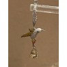 Pendientes de Plata con Colibrí y Citrinos - Diseño Artístico con Esmalte