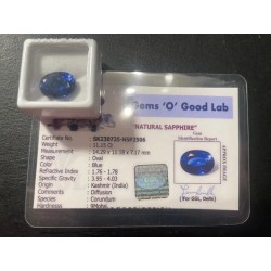 Zafiro ovalado tallado de 11.15 CT con certificados de autenticidad