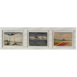 Tríptico de Óleos sobre Tabla - Paisajes por Joaquín Hidalgo Pages (1928-2011)