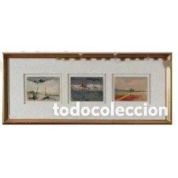 Tríptico de Óleos sobre Tabla - Paisajes por Joaquín Hidalgo Pages (1928-2011)