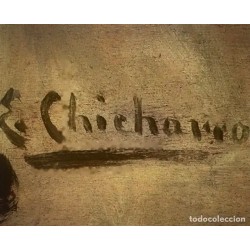 Óleo sobre Tabla 'Manola' por Eduardo Chicharro Briones - Arte Español Siglo XX