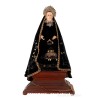 Virgen Dolorosa de Candelero con Manto Bordado y Corona - Talla Religiosa Siglo XIX