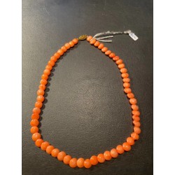 Collar de Coral Naranja en Forma de Lentejas - Joya Marina Natural