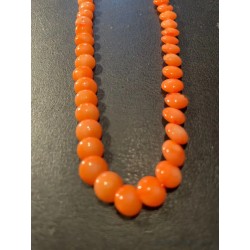 Collar de Coral Naranja en Forma de Lentejas - Joya Marina Natural