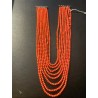 Collar Multicapa de Coral Naranja con Ocho Vueltas - Broche de Plata