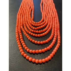 Collar Multicapa de Coral Naranja con Ocho Vueltas - Broche de Plata