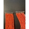 Collar Multicapa de Coral Naranja con Ocho Vueltas - Broche de Plata