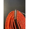 Collar Multicapa de Coral Naranja con Ocho Vueltas - Broche de Plata