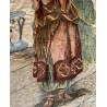 Colcha de Seda Bordada con Escena Oriental - Pieza Textil Siglo XIX