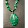 Collar de Malaquita con Colgante en Forma de Lágrima - Piedra Natural Verde