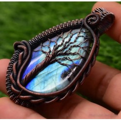 Colgante Árbol de la Vida en Labradorita - Joya Artesanal Wirewrapping
