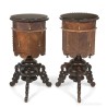 Pareja de Mesitas Portuguesas en Palosanto - Muebles Octogonales Siglo XIX