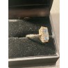 Anillo Vintage con Aguamarina Cuadrada y Orla de Diamantes - Joya de Oro Blanco