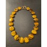 Collar de Ojo de Tigre con Cuentas Circulares - Piedra Natural Pulida