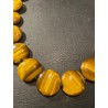 Collar de Ojo de Tigre con Cuentas Circulares - Piedra Natural Pulida