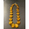 Collar de Ojo de Tigre con Cuentas Circulares - Piedra Natural Pulida