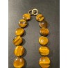 Collar de Ojo de Tigre con Cuentas Circulares - Piedra Natural Pulida