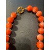 Collar de Coral Naranja con Esferas Uniformes - Joya Marina con Cierre Dorado
