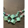 Collar Artesanal de Turquesa y Amatista - Diseño Multicapa con Cuentas Naturales