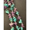 Collar Artesanal de Turquesa y Amatista - Diseño Multicapa con Cuentas Naturales