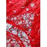 Colcha China de Seda Roja con Bordados - Pieza Textil Siglo XIX