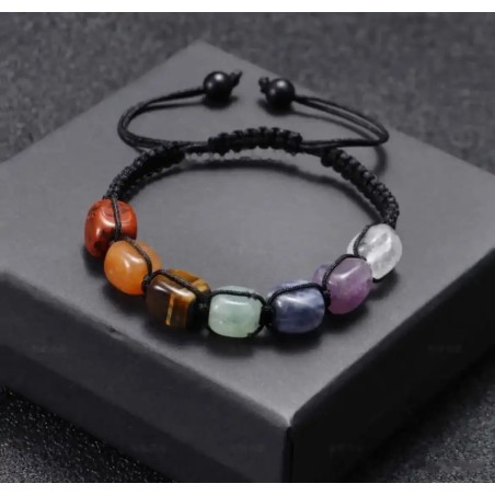 Pulsera de los 7 Chakras con Piedras Naturales - Joyería Energética Ajustable