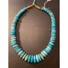 Collar de Turquesas Naturales - Gargantilla Artesanal de Discos Graduados Azul