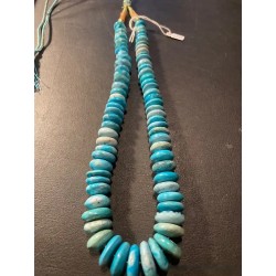 Collar de Turquesas Naturales - Gargantilla Artesanal de Discos Graduados Azul