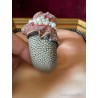 Brazalete Lujo Cuero Galuchat con Perlas y Cristales Swarovski - Diseño Exclusivo
