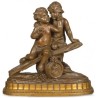 Escultura en Terracota Patinada - Niños con Barril Estilo Pietro Balestra Siglo XX