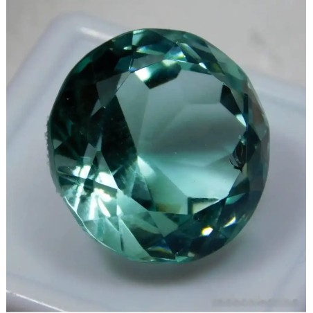 Aguamarina Verde Natural Talla Brillante - Gema 20,50 Quilates Transparente