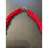 Collar Trenzado de Coral Rojo con Perla Barroca Central - Diseño Exclusivo Artesanal