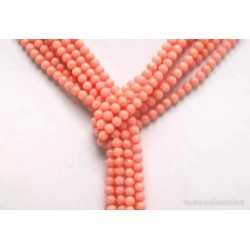 Collar Lariat Coral Salmón y Perlas - Diseño Cascada Multistrands Elegante