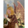Anunciación Medieval con Pan de Oro - Óleo sobre Tabla Firmado por David Roca