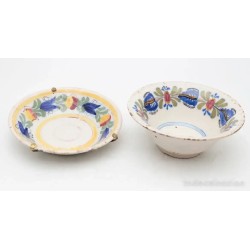 Conjunto de Loza de Manises con Decoración Floral - Pieza Personalizada María Siglo XIX