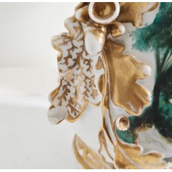Pareja de Jarrones Isabelinos de Porcelana Decorativa con Flores - Antigüedad