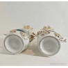 Pareja de Jarrones Isabelinos de Porcelana Decorativa con Flores - Antigüedad