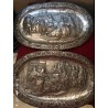 Pareja de Bandejas de Plata con Relieves - 55x35 cm, 1016 g en Total