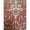 Encaje Antiguo de Cadeneta sobre Tul Burgundy - Bordado Floral Artesanal