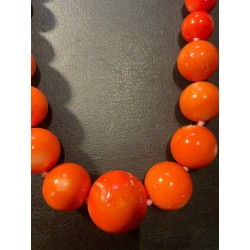 Collar de Coral Rojo Natural en Degradado - Joya Mediterránea con Cierre de Plata
