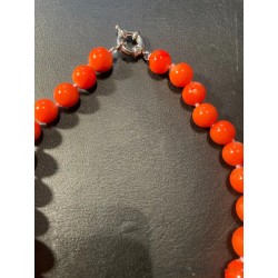 Collar de Coral Rojo Natural en Degradado - Joya Mediterránea con Cierre de Plata
