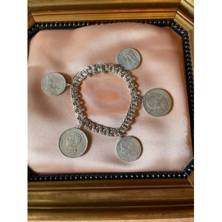Pulsera Vintage de Plata con Monedas Españolas Antiguas - Joya Numismática Alfonso XIII