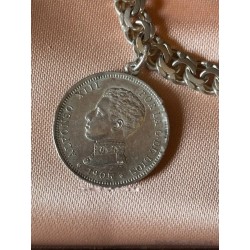 Pulsera Vintage de Plata con Monedas Españolas Antiguas - Joya Numismática Alfonso XIII