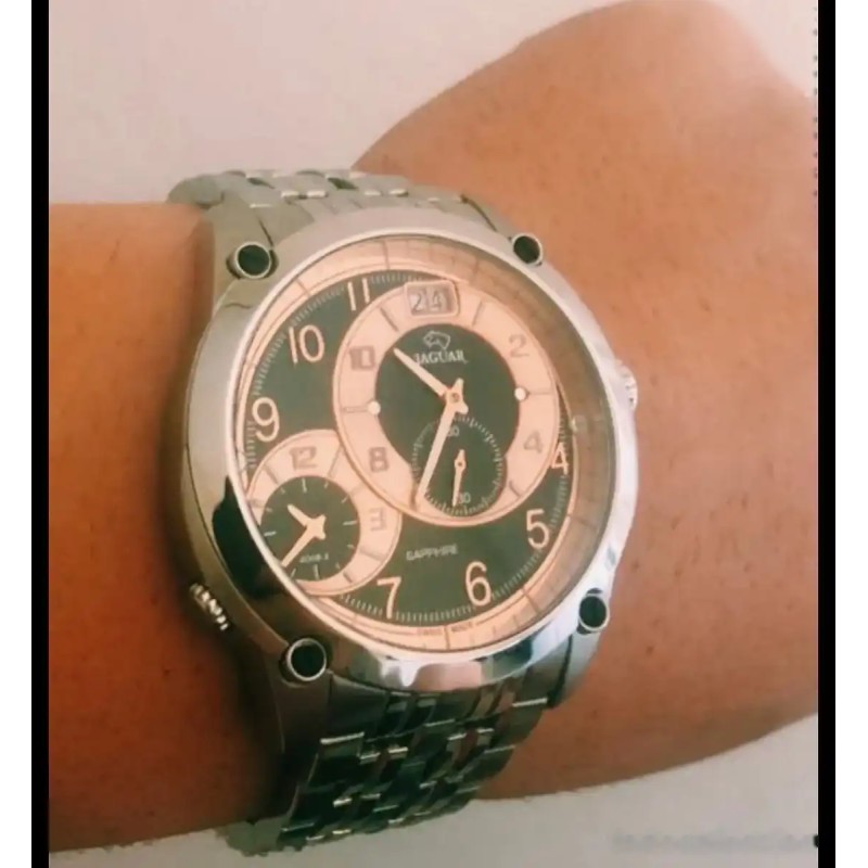 Reloj Jaguar Elegante Cronógrafo Verde y Plata - Diseño Premium Multifunción Reloj Jaguar Elegante Cronógrafo Verde y Plata - Diseño Premium Multifunción