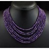 Collar Elegante de Amatista Facetada - 7 Vueltas de Piedra Natural