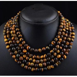 Collar Multicapa de Ojo de Tigre Natural - Elegancia y Energía en Tonos Dorados