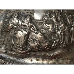 Pareja de Bandejas de Plata con Relieves - 55x35 cm, 1016 g en Total