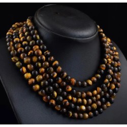 Collar Multicapa de Ojo de Tigre Natural - Elegancia y Energía en Tonos Dorados
