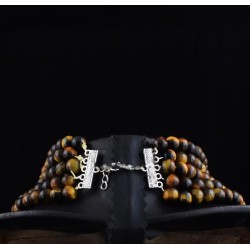 Collar Multicapa de Ojo de Tigre Natural - Elegancia y Energía en Tonos Dorados