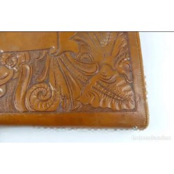 Cartera Vintage de Cuero Repujado - Diseño Artesanal con Motivos Florales
